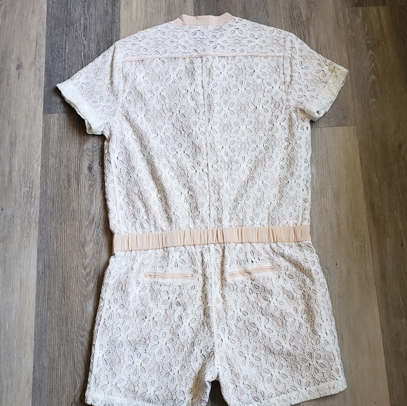 Maje Clarisse Creme Lace Romper - Picture 2 of 15